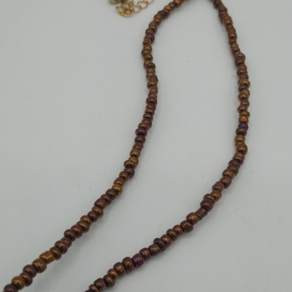 Murano Style Millefiori Resin or Glass Pendant Necklace with Bronze Beads - Picture 2 of 8